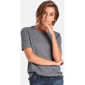 Trui ronde hals en korte mouwen Van Peter Hahn grijs