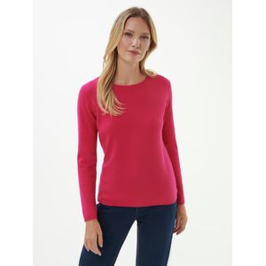 Trui scheerwol en kasjmier ronde hals Van Peter Hahn pink