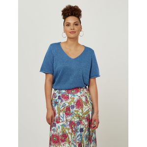 Trui V-hals Van Emilia Lay blauw