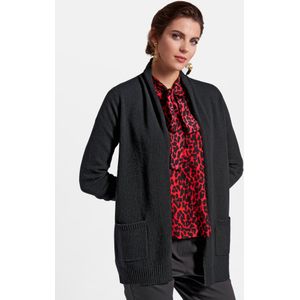 Lang vest 100% scheerwol Van Peter Hahn zwart