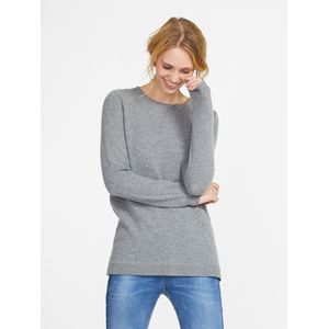 Trui 100% kasjmier ronde hals Van Peter Hahn grijs