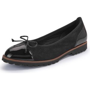 Ballerina's geitensuèdeleer strikje Van Gabor zwart