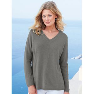 Trui 100% kasjmier V-hals Van Peter Hahn grijs