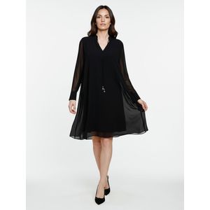 jurk lange mouwen en een V-hals Van Joop! zwart