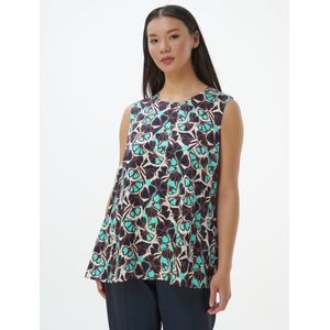 Blousetop ronde halslijn Van Anna Aura beige