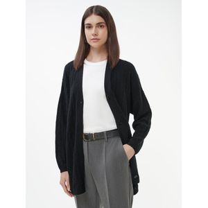 Lang vest 100% kasjmier Van Peter Hahn zwart