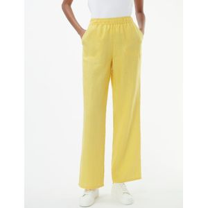 Comfortbroek pasvorm Cornelia 100% linnen Van Peter Hahn geel