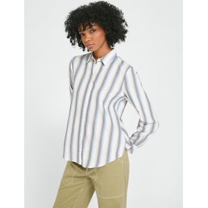 Blouse 100% katoen boxplooi achter Van Peter Hahn blauw