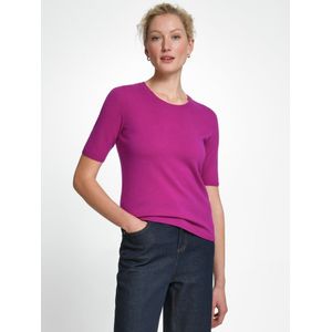 Trui ronde hals scheerwol en kasjmier Van Peter Hahn pink