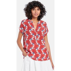 Shirt aangeknipte mouwen Van Peter Hahn rood