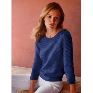 Trui ronde hals 100% SUPIMA®-katoen Van Peter Hahn blauw