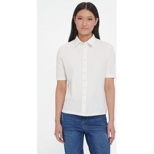 Jerseyblouse lange korte mouwen Van Peter Hahn wit