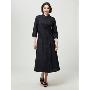 Emilia Lay - Jurk - Zwart - 100% Katoen - Casual Model met Doorknoopsluiting