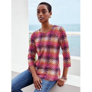 Shirt ronde hals en 3/4-mouwen Van Peter Hahn multicolour