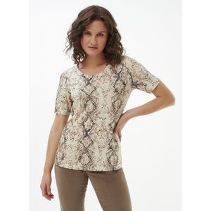 Shirt ronde hals Van Peter Hahn beige