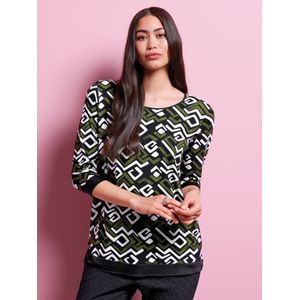 Shirt ronde hals en 3/4-mouwen Van Anna Aura groen