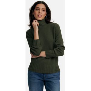 Coltrui 100% kasjmier model Bernadette Van Peter Hahn Cashmere groen