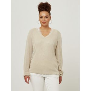 Trui V-hals Van Anna Aura beige