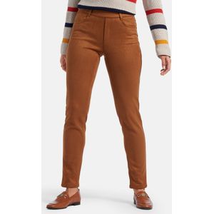 Broek zonder sluiting pasvorm Sylvia Van Peter Hahn bruin