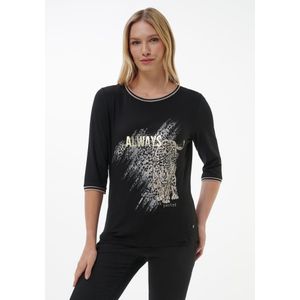 Iets getailleerd shirt ronde hals Van BASLER zwart