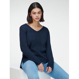 Trui V-hals en lange mouwen Van Emilia Lay blauw