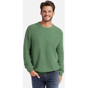 Trui in gerstekorrelbreisel ronde hals Van Louis Sayn groen