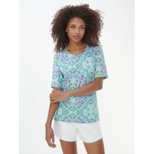 Shirt ronde hals Van Peter Hahn turquoise