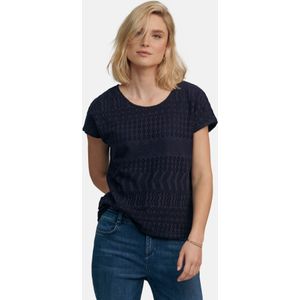 Shirt ronde hals en korte, verbrede mouwen Van Peter Hahn blauw