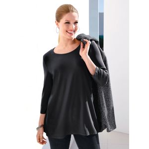 Lang shirt ronde hals en mouwen in 3/4-lengte Van Anna Aura zwart