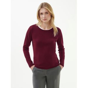 Trui scheerwol en kasjmier ronde hals Van Peter Hahn rood