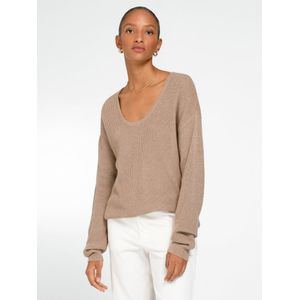 Trui ronde hals zijde en kasjmier Van include beige