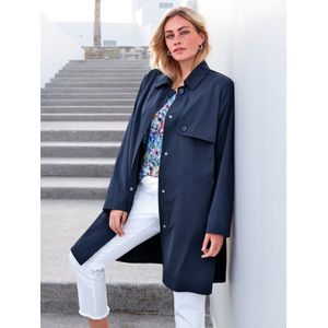 Anna Aura - Lange Jas - Blauw - Trenchcoatstijl