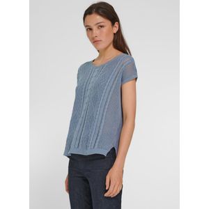 Trui 100% katoen verbrede schouders Van Peter Hahn blauw