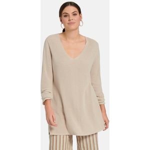 Trui in A-lijn V-hals Van Anna Aura beige
