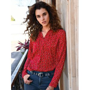 Blouse ­lange mou­wen Van Peter Hahn rood