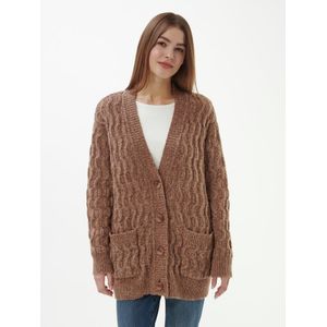 Vest in trendy oversized stijl Van Peter Hahn bruin