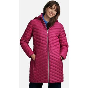 Peter Hahn - Lang Doorgestikt Donsjasje - Pink - Met Capuchon
