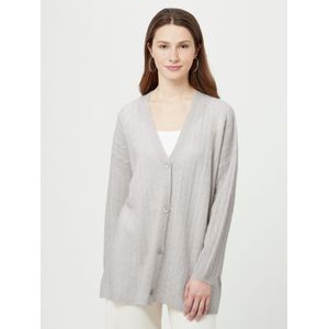 Lang vest 100% kasjmier Van Peter Hahn grijs