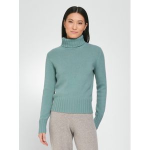 Coltrui 100% kasjmier model Bernadette Van Peter Hahn Cashmere turquoise
