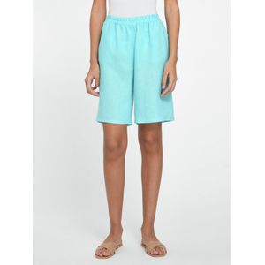 Bermuda 100% linnen Van Peter Hahn blauw