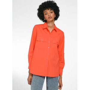 Blouse 100% katoen Van Peter Hahn oranje