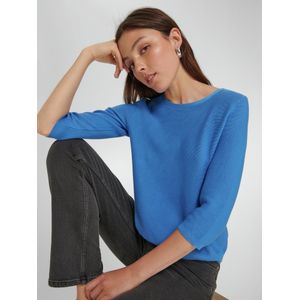 Trui ronde hals 100% SUPIMA® katoen Van Peter Hahn blauw