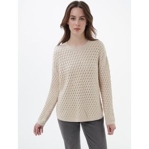 Trui ronde hals Van Peter Hahn beige