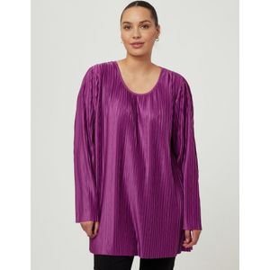 Plisséblouse ronde hals Van Emilia Lay pink