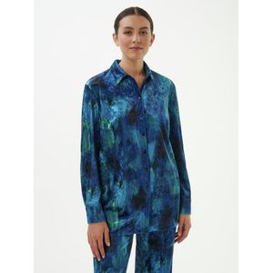 Fluwelen blouse lange mouwen Van Emilia Lay blauw