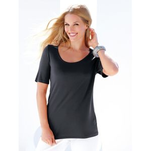 Shirt ronde hals en korte mouwen Van Emilia Lay zwart