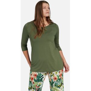 Lang shirt ronde hals en mouwen in 3/4-lengte Van Anna Aura groen