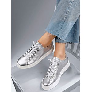 Sneakers elastische vetersluiting Van Paul Green zilverkleur