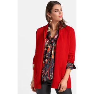 Lang vest 100% scheerwol Van Peter Hahn rood