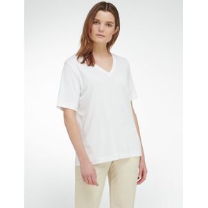 Shirt V-hals en korte mouwen Van Peter Hahn wit